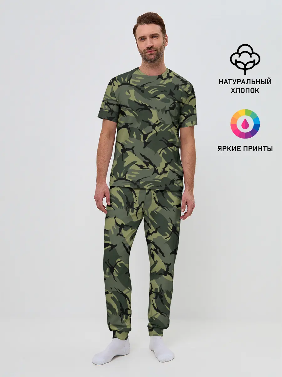 Мужская пижама с брюками / Камуфляж