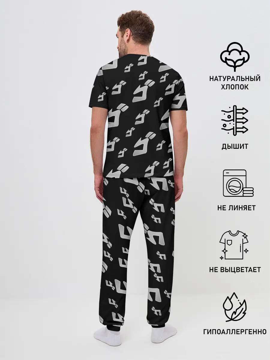 Мужская пижама с брюками / Джоджо герои цветные