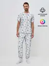 Мужская пижама с брюками / Кораблики да маяки