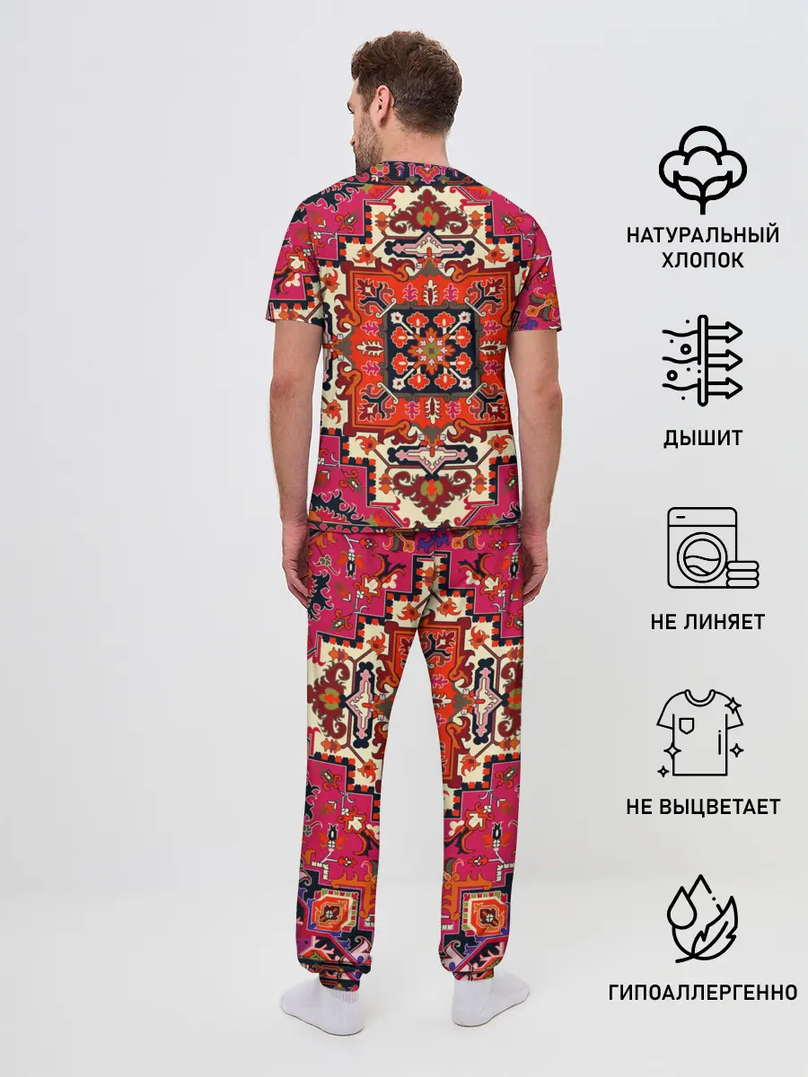 Мужская пижама с брюками / Бордовый ковер