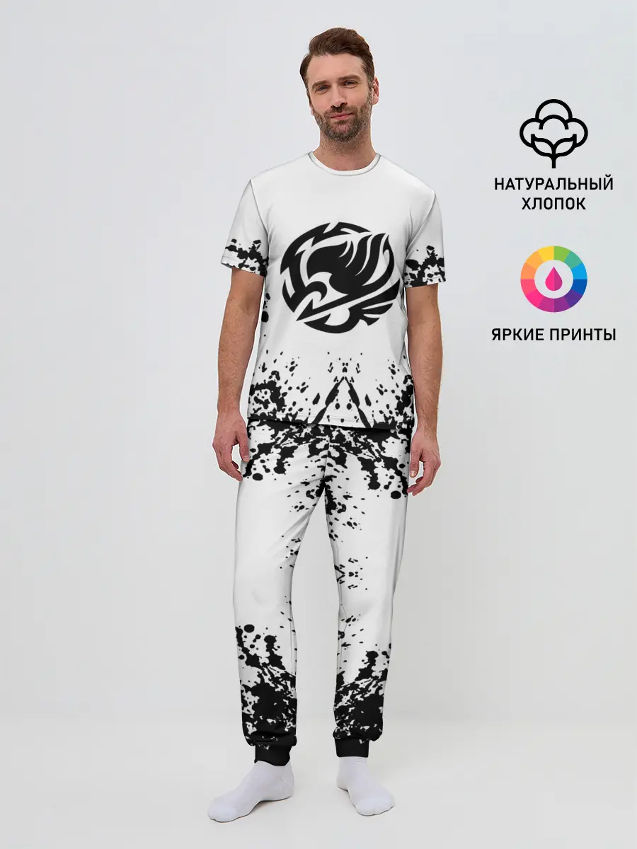 Мужская пижама с брюками / Хвост Феи на белом