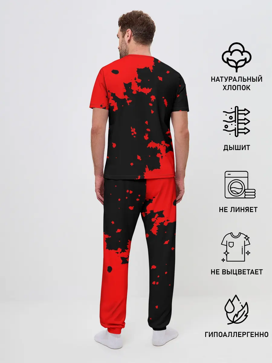 Мужская пижама с брюками / Хвост Феи красные зоны