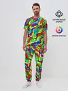 Мужская пижама с брюками / Красочные узоры/абстракционизм