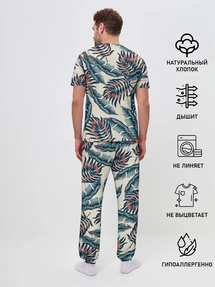 Мужская пижама с брюками / Тихие тропики