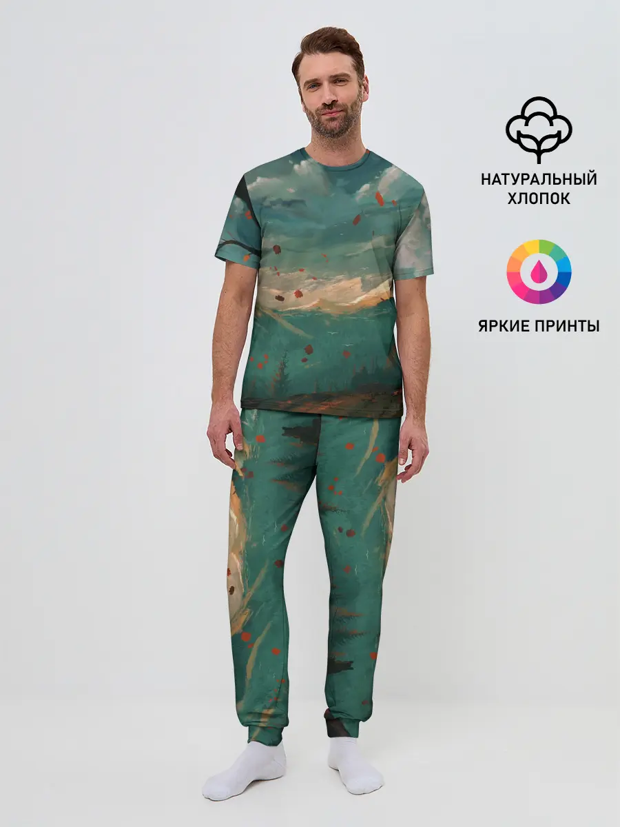 Мужская пижама с брюками / Горы