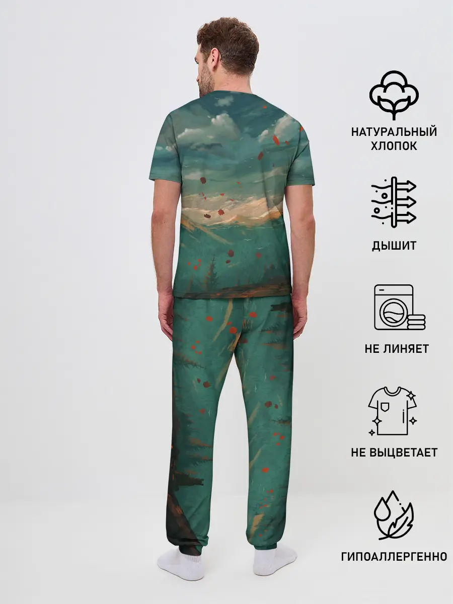 Мужская пижама с брюками / Горы