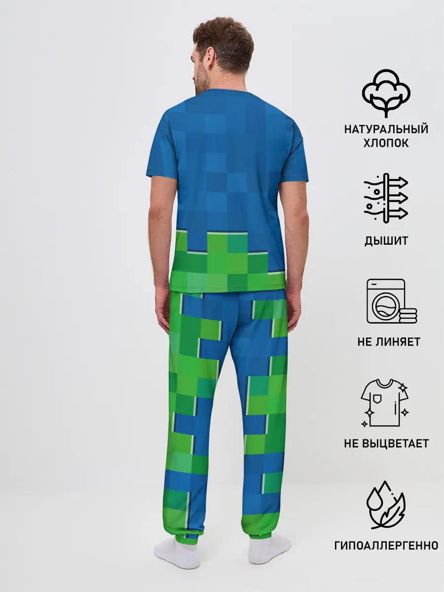 Мужская пижама с брюками / Minecraft / Майнкрафт