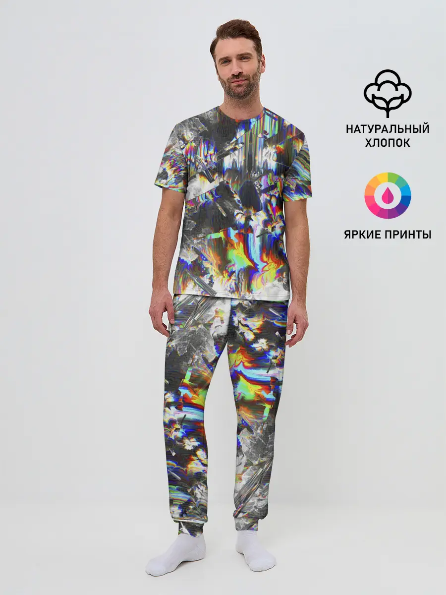 Мужская пижама с брюками / Gasoline stains abstraction