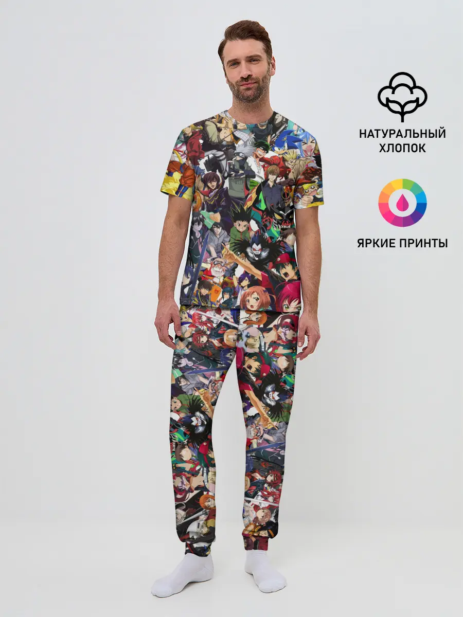 Мужская пижама с брюками / ACTION ANIME CHARACTERS!