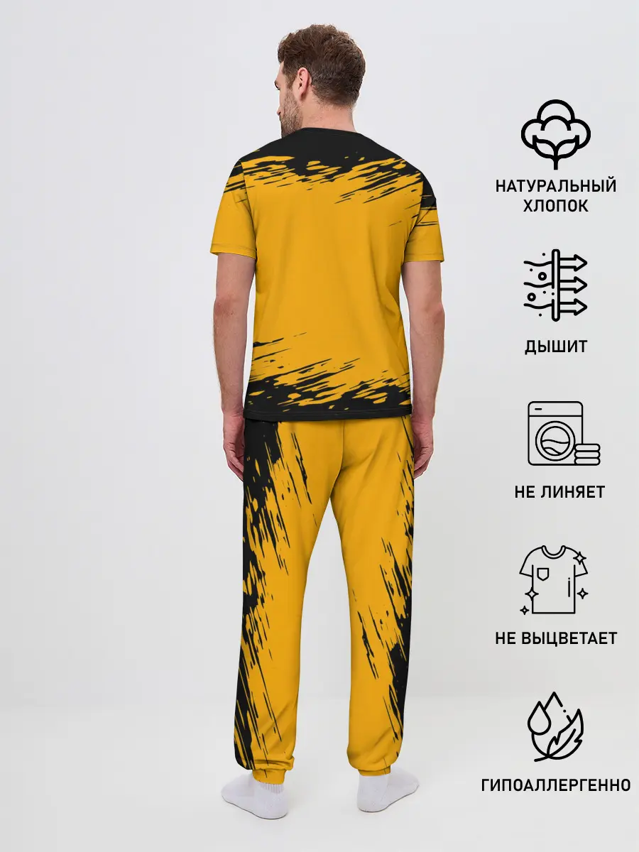 Мужская пижама с брюками / Pikachu black&yellow