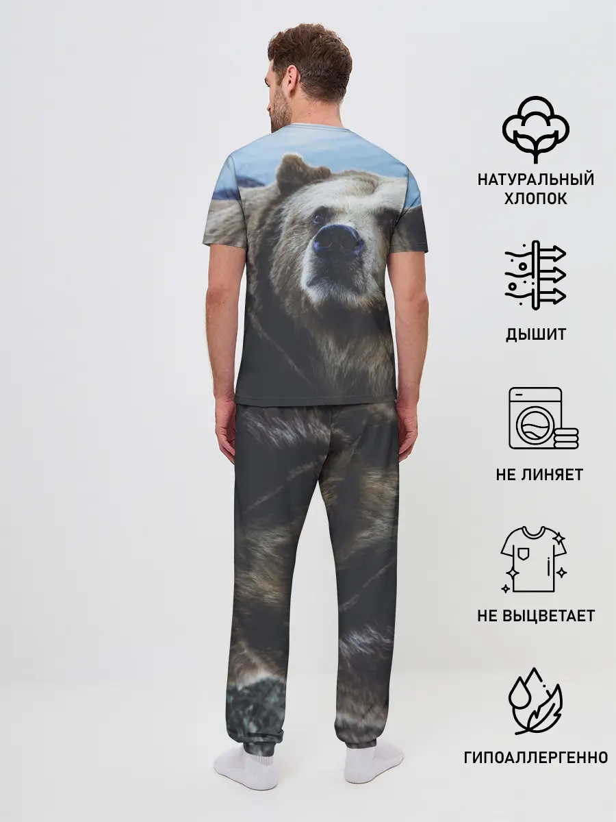 Мужская пижама с брюками / Гризли