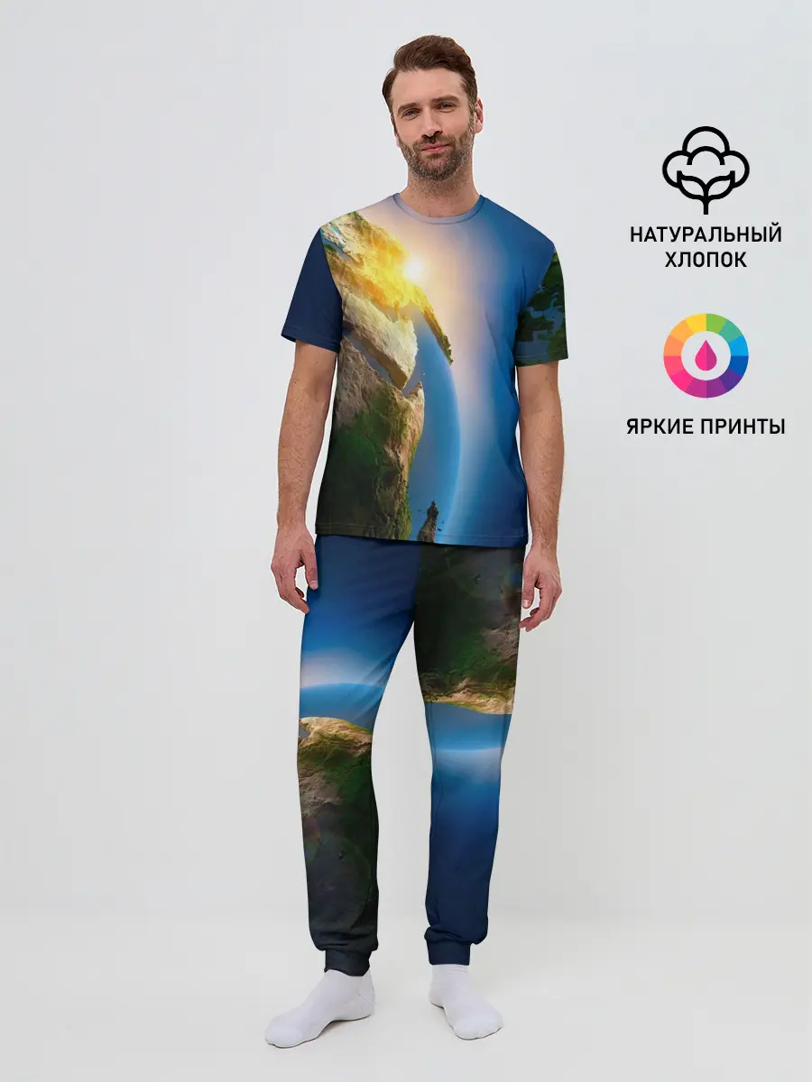 Мужская пижама с брюками / Планета Земля