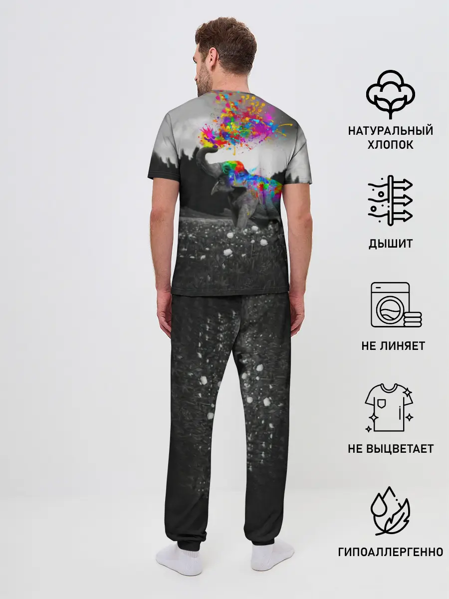 Мужская пижама с брюками / Слон