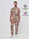 Мужская пижама с брюками / Яркий паттерн АХЕГАО