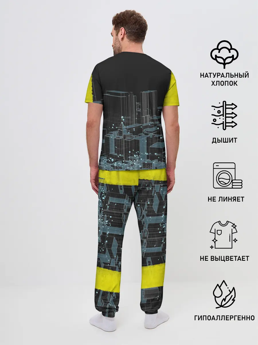 Мужская пижама с брюками / Город CYBERPUNK 2077