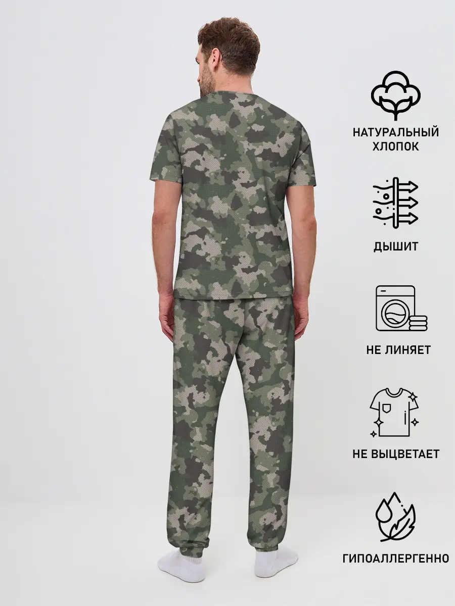 Мужская пижама с брюками / Классический камуфляж