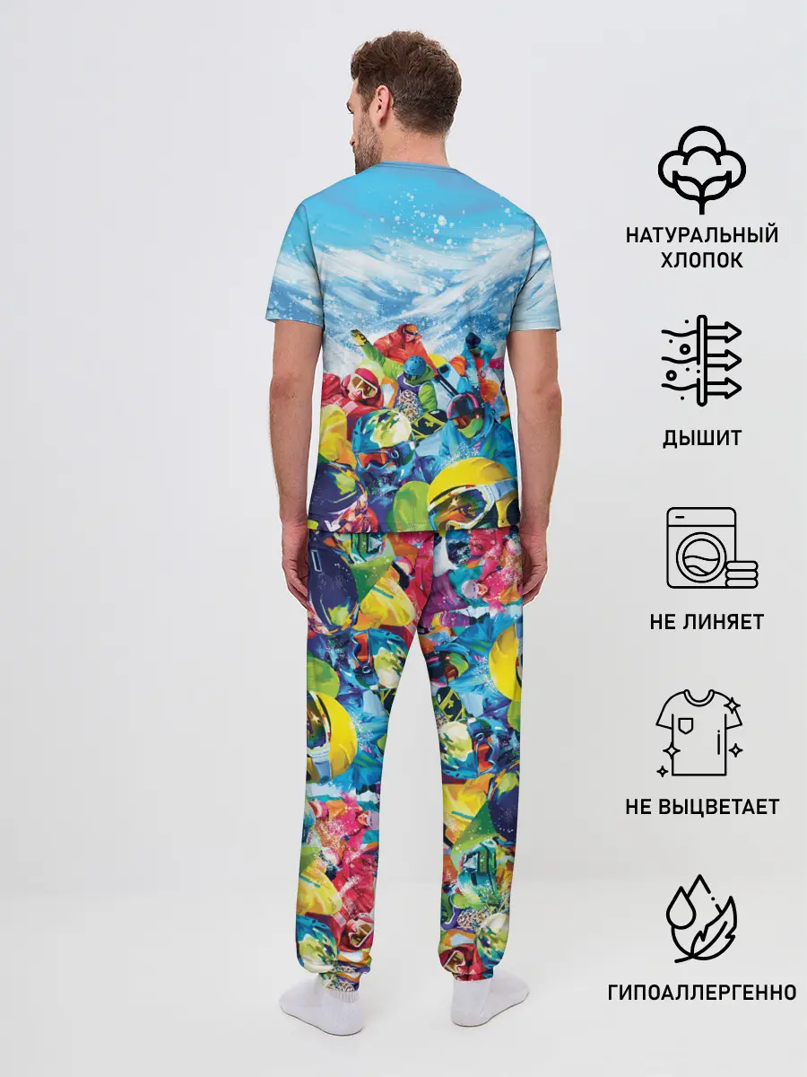 Мужская пижама с брюками / Палитра сноуборд