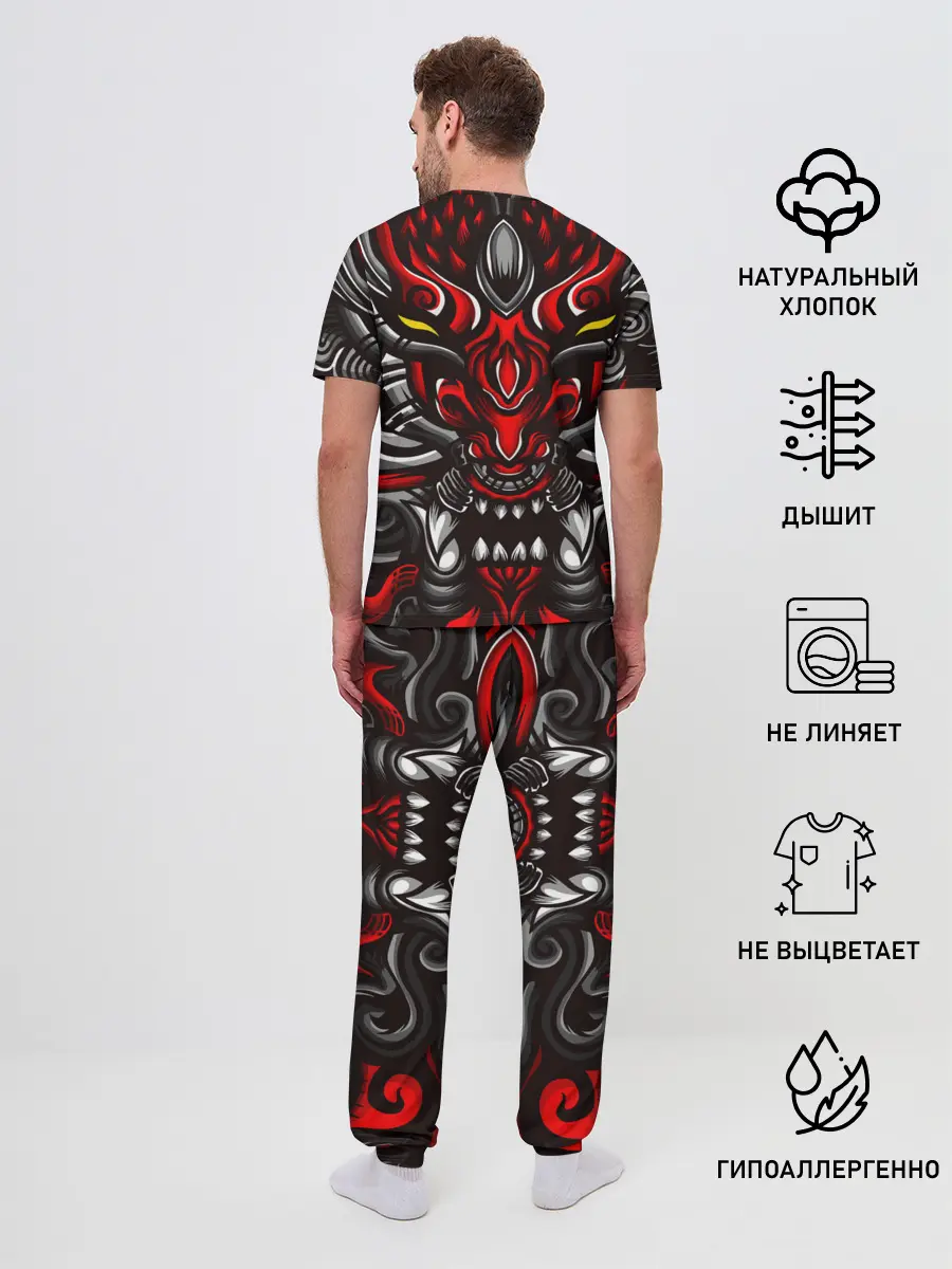 Мужская пижама с брюками / Абстракция демон