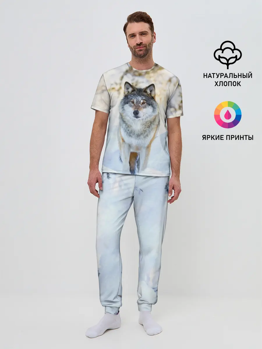 Мужская пижама с брюками / Я зимой