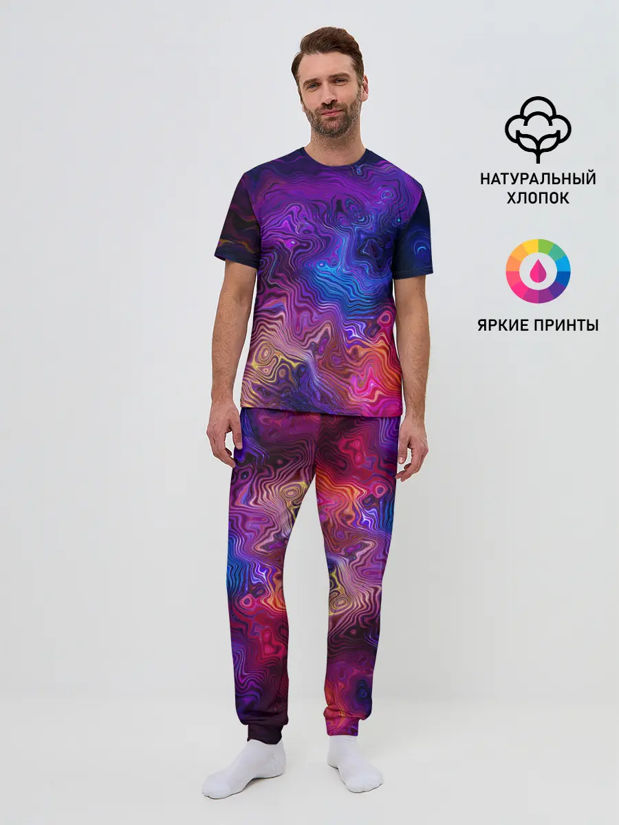 Мужская пижама с брюками / НЕОНОВЫЕ РАЗВОДЫ
