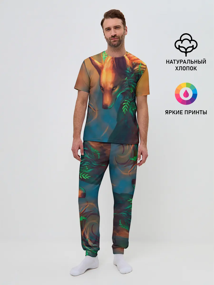 Мужская пижама с брюками / Волшебная лиса