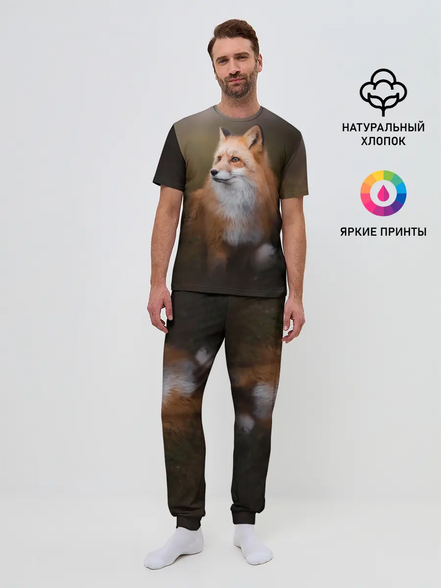 Мужская пижама с брюками / Лиса-охотница
