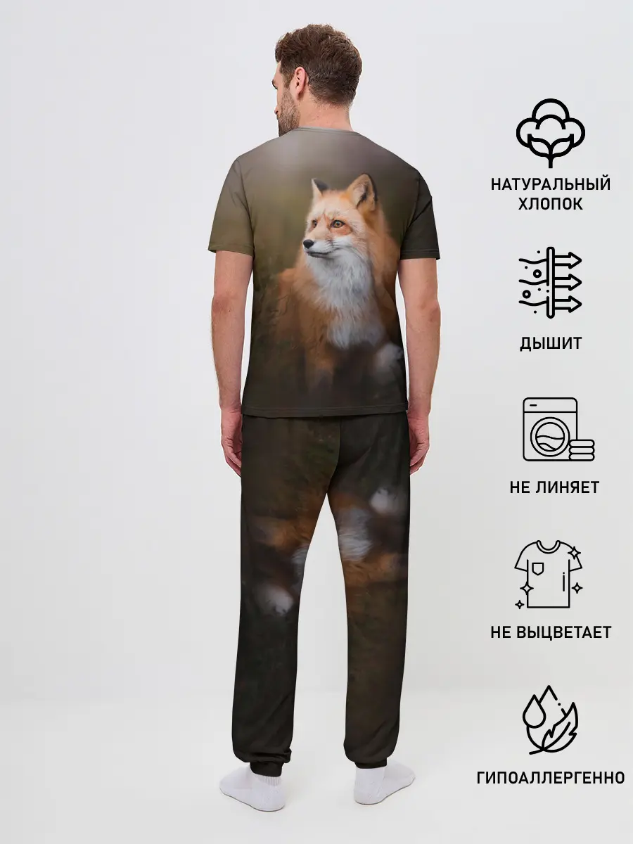 Мужская пижама с брюками / Лиса-охотница