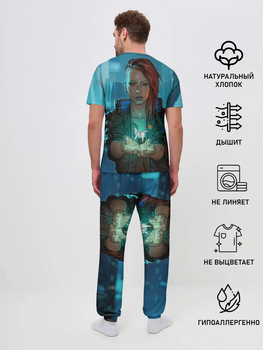 Мужская пижама с брюками / cuberpunk 2077 melisa