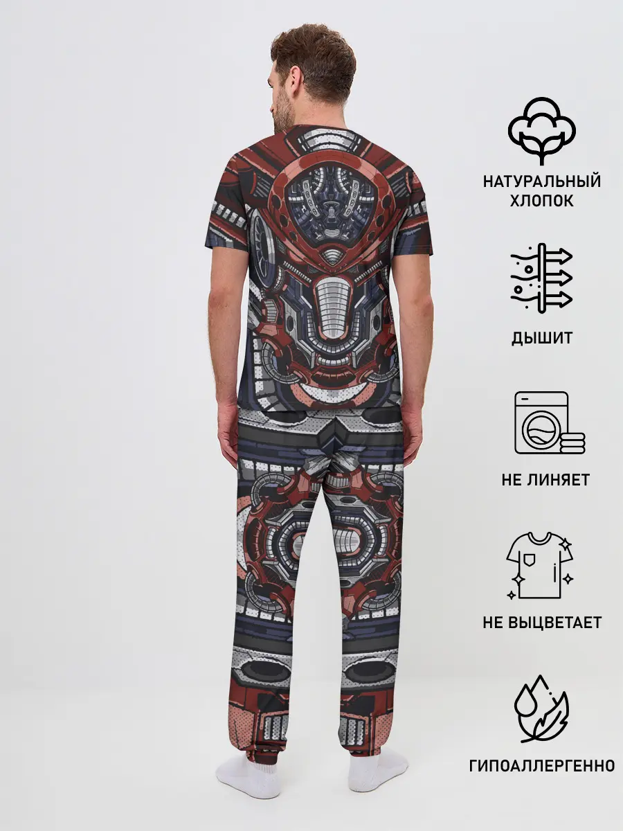 Мужская пижама с брюками / Механический робот