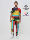 Мужская пижама с брюками / абстрактные фигуры цвета