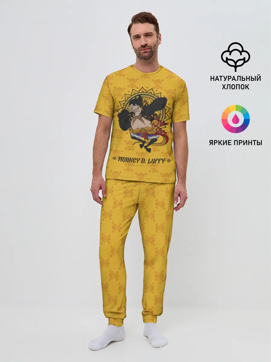 Мужская пижама с брюками / Резиновый Манки Д. Луффи One Piece