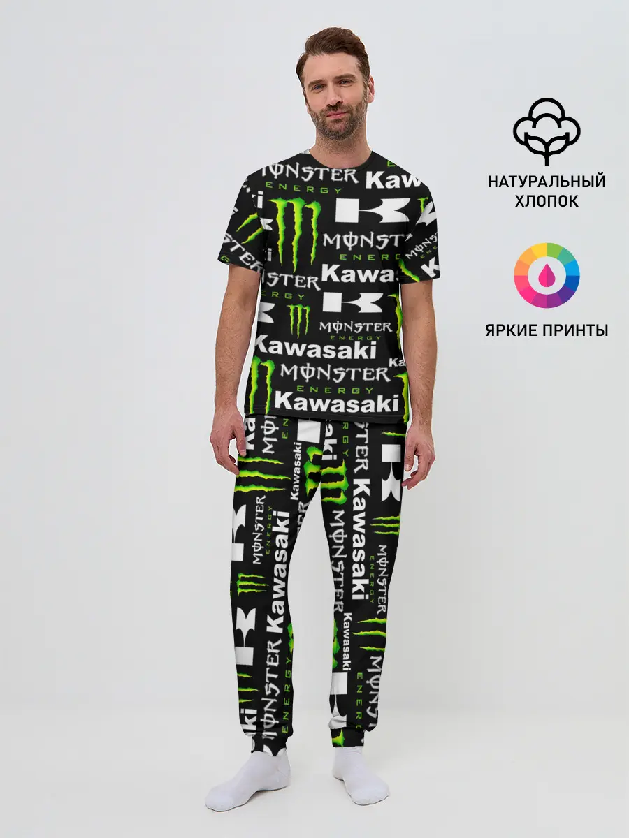 Мужская пижама с брюками / KAWASAKI X MONSTER ENERGY