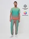 Мужская пижама с брюками / Красно-бирюзовый градиент