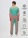 Мужская пижама с брюками / Красно-бирюзовый градиент
