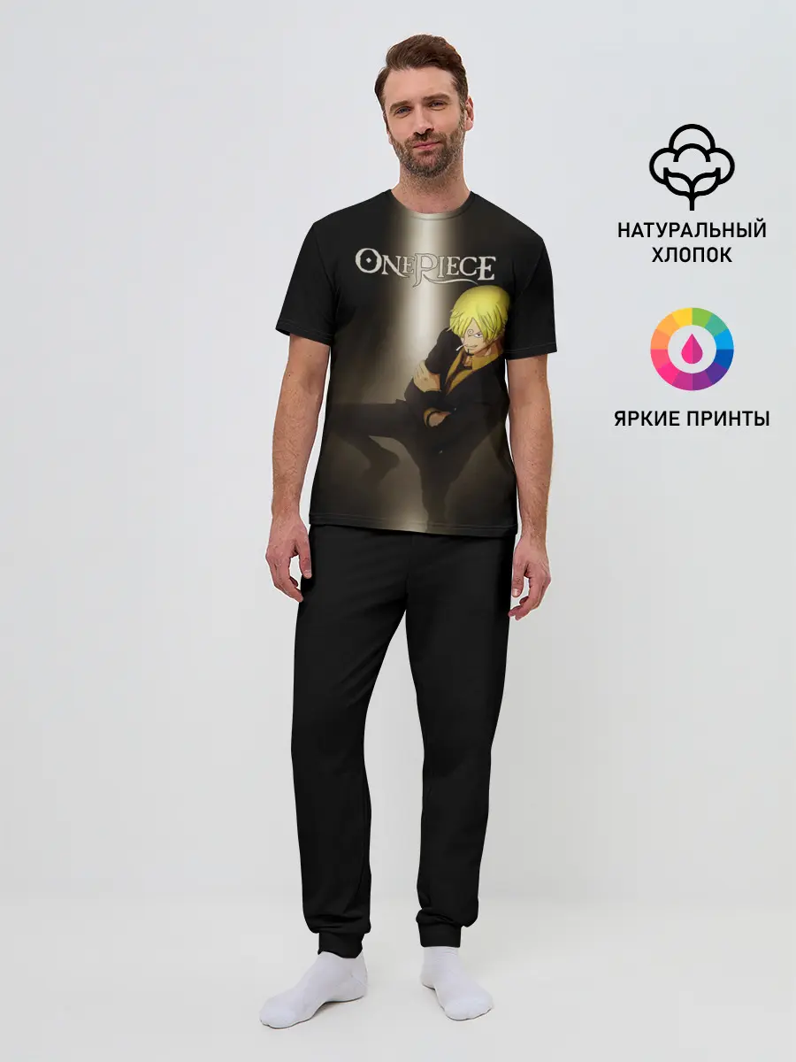 Мужская пижама с брюками / Винсмок Санджи | One Piece. Большой куш