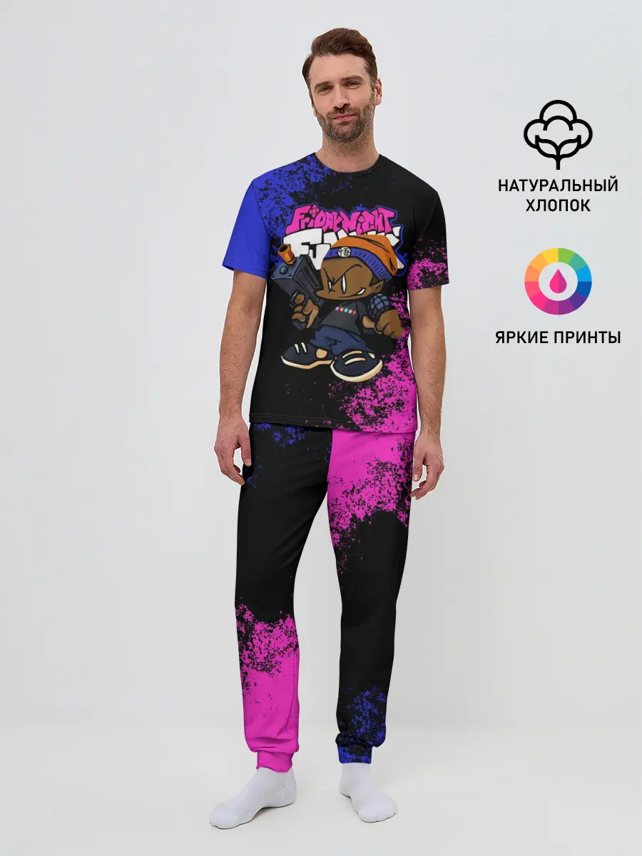 Мужская пижама с брюками / Black Пико