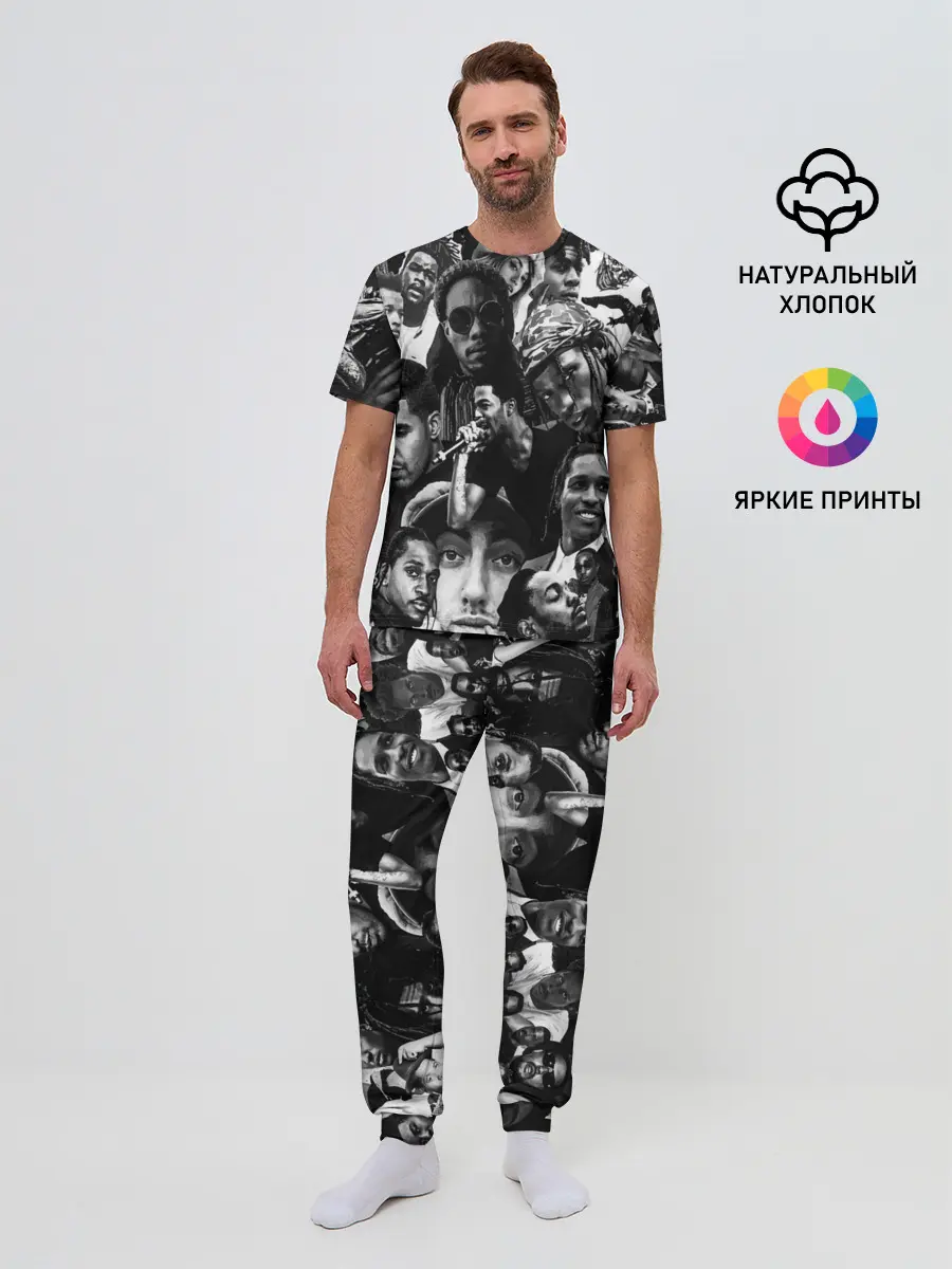 Мужская пижама с брюками / Music Rap allpic