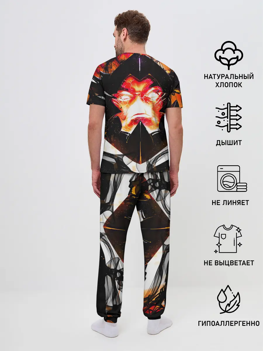 Мужская пижама с брюками / Поднятие уровня в одиночку