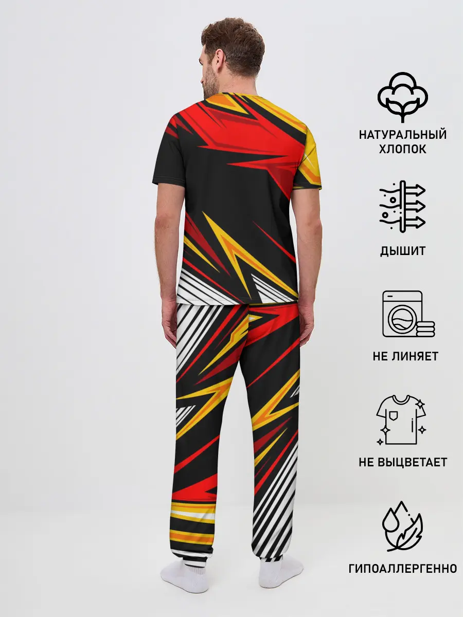 Мужская пижама с брюками / КРАСНО-ЖЕЛТЫЙ СПОРТ | SPORT