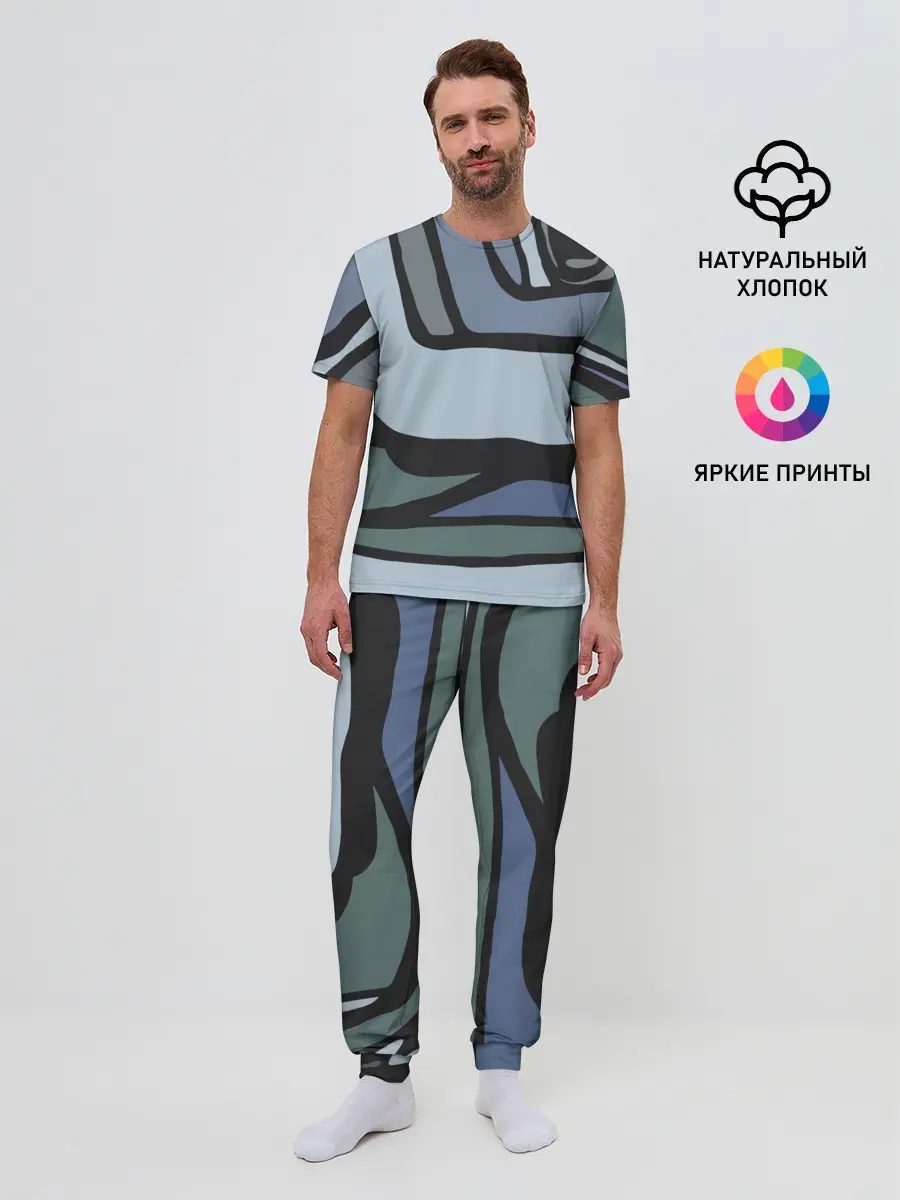 Мужская пижама с брюками / Графит