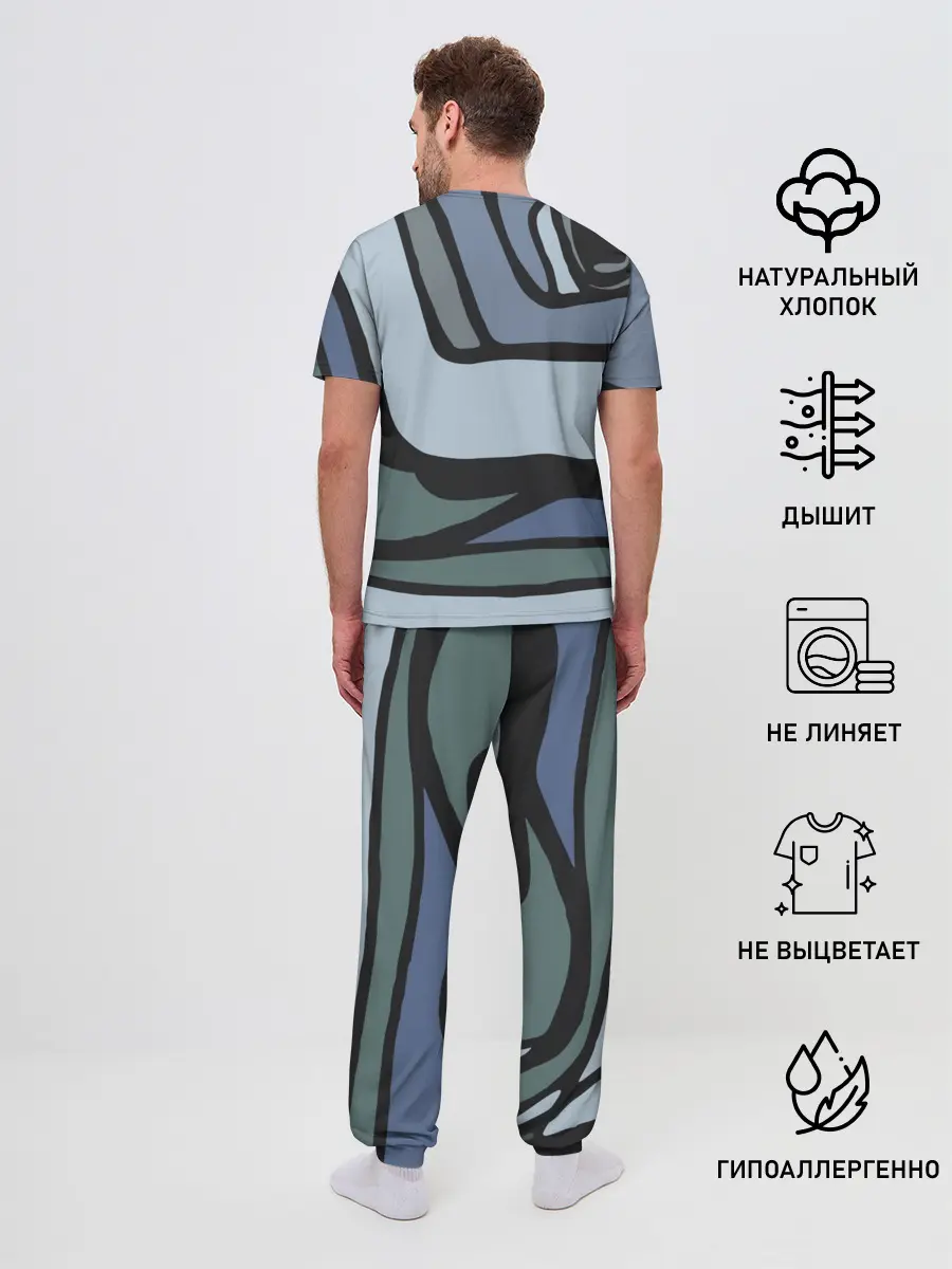 Мужская пижама с брюками / Графит