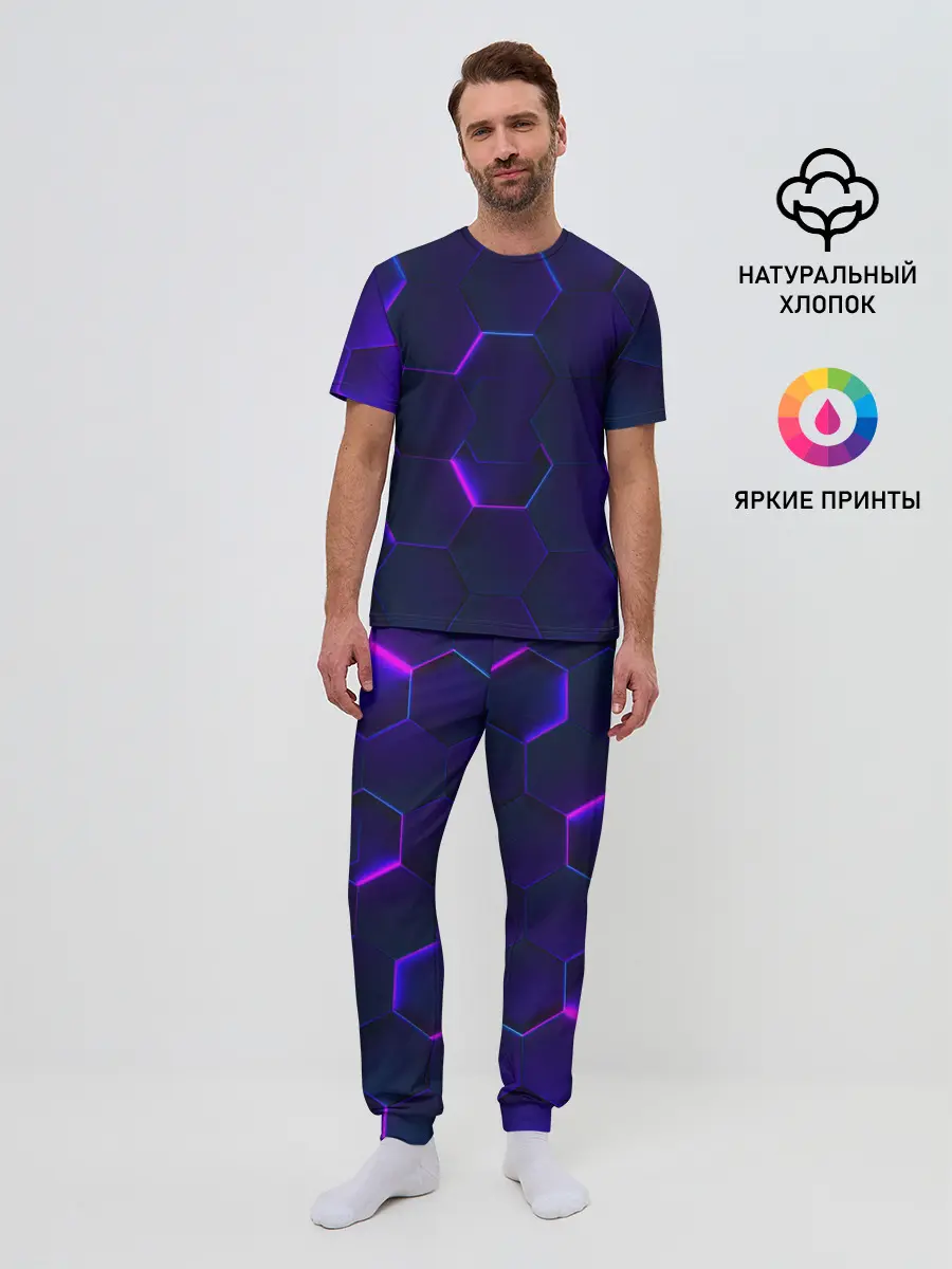 Мужская пижама с брюками / НЕОНОВАЯ БРОНЯ