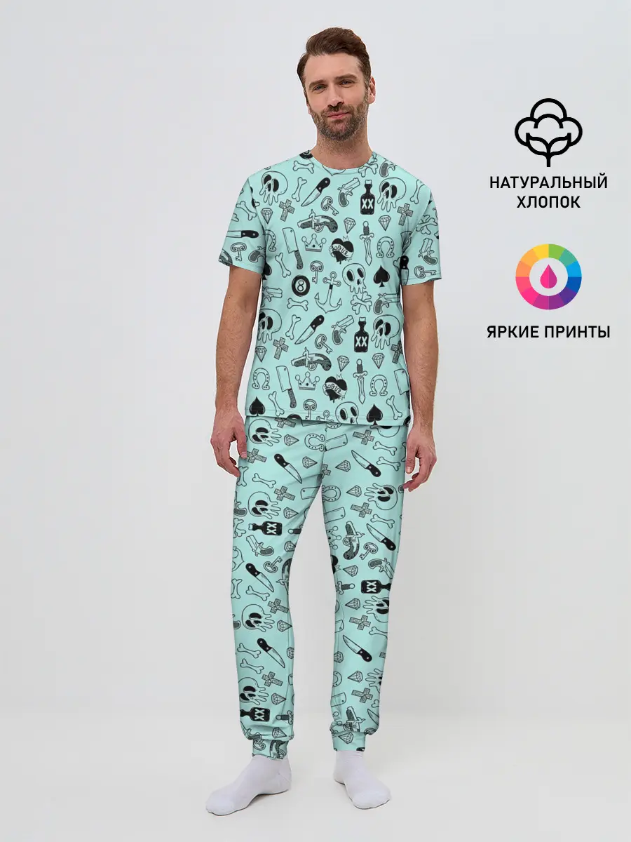 Мужская пижама с брюками / SkullS