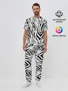 Мужская пижама с брюками / Черно-белая зебра