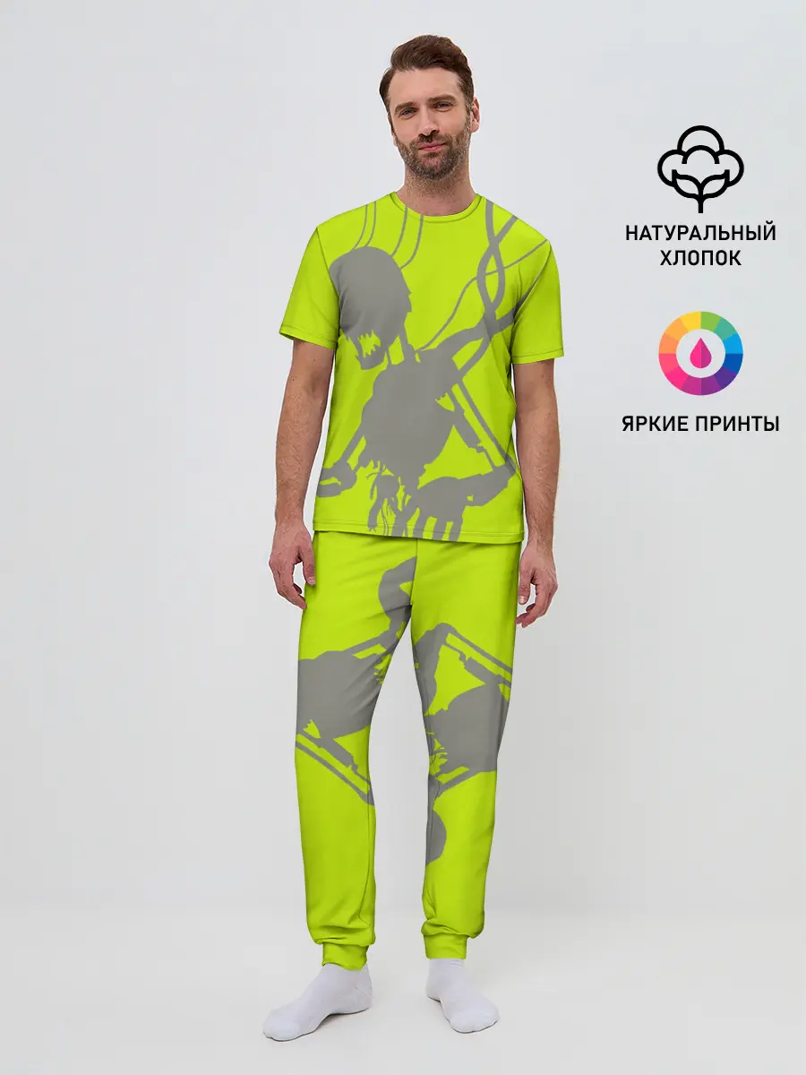 Мужская пижама с брюками / Силуэт злого духа