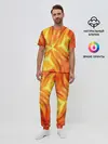 Мужская пижама с брюками / Желто-оранжевая абстракция