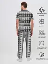 Мужская пижама с брюками / Черно-белый орнамент