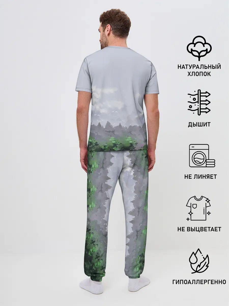 Мужская пижама с брюками / СИРЕНОГОЛОВЫЙ / ЛЕС