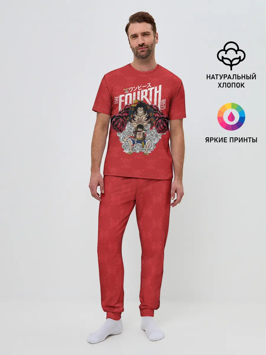 Мужская пижама с брюками / Луффи | резиновый Лу One Piece