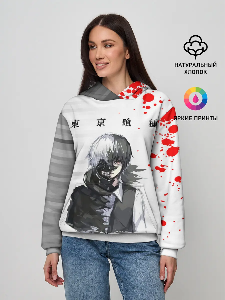 Женское худи / Kaneki Ken красные капли